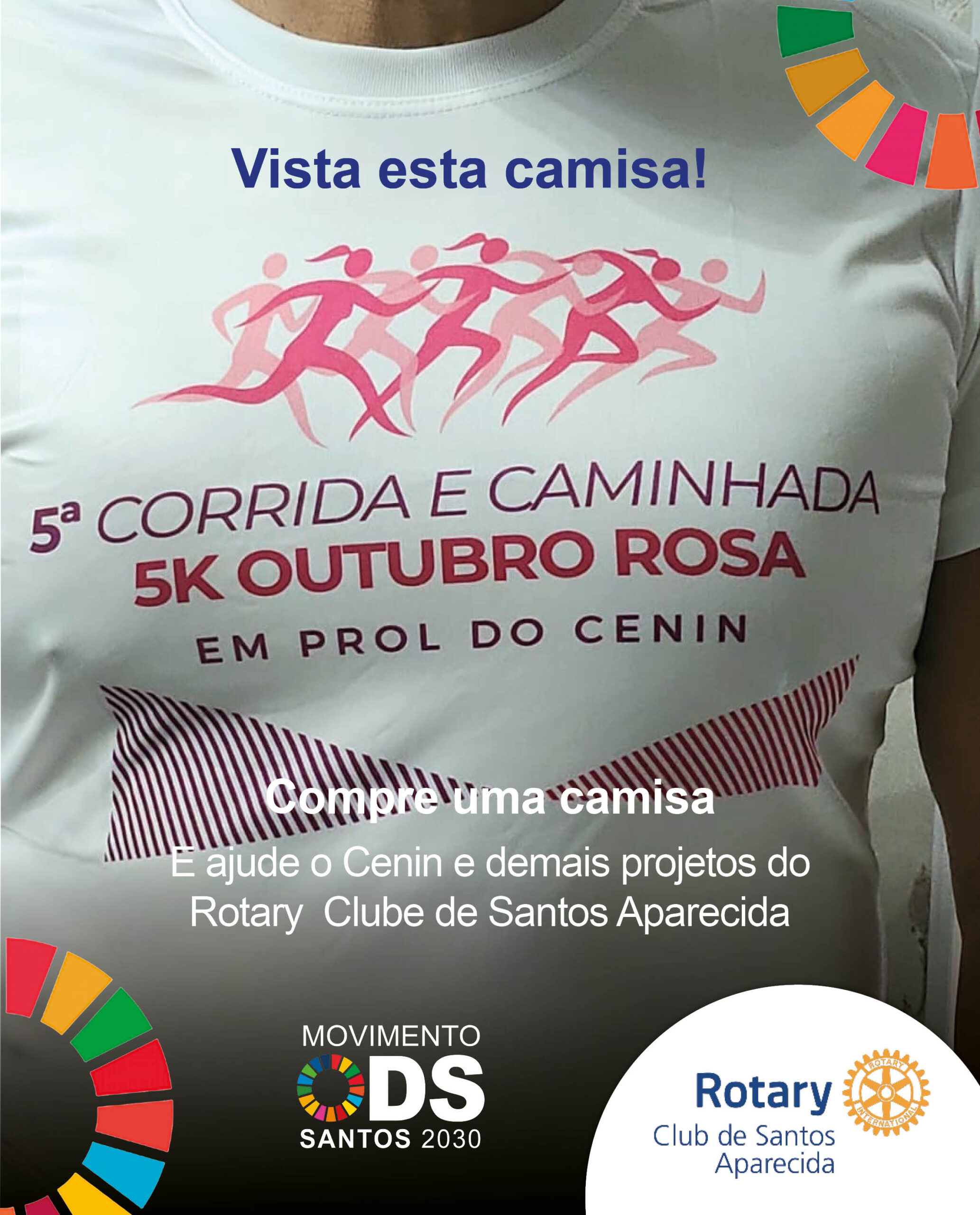 Rotary Aparecida inicia campanha Outubro Rosa com venda de camisas; veja como ajudar