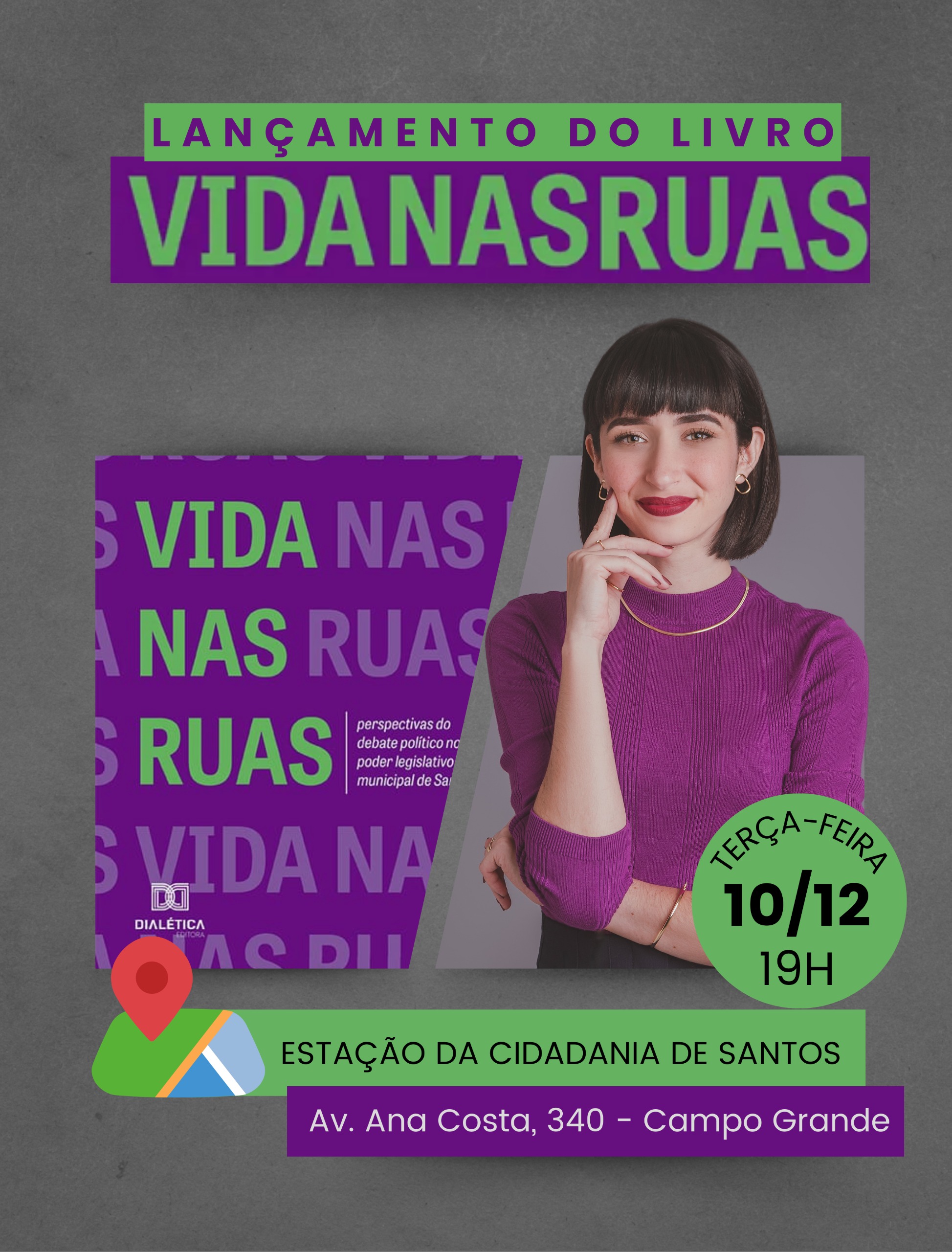 Livro “Vida nas Ruas – Perspectivas do debate político no Poder Legislativo municipal de Santos” será lançado no dia 10